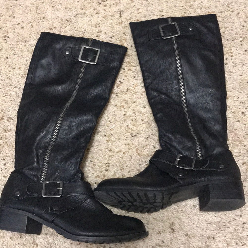 Black zip up boots
